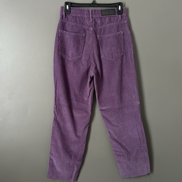 Pacific Sunwear Purple Corduroy High Rise Straight Unfinished Hem Pant Size 26 - Picture 5 of 7